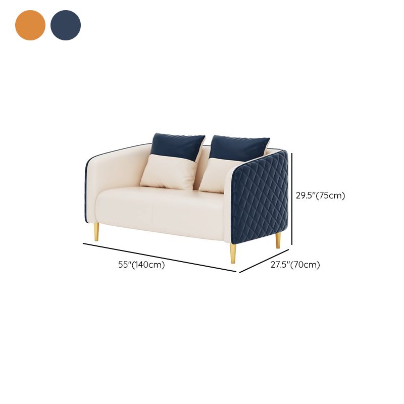 Leather Tuxedo Arm Sofa Contemporary Tight Back Sofa with Pillow Clearhalo 'furn' 'furn_sofas' 'Furniture' 'Living Room Furniture' 'Sofa' 'sofas' 1200x1200_0a1ede9f-7202-4d5d-ab6c-7377f9e61f7e