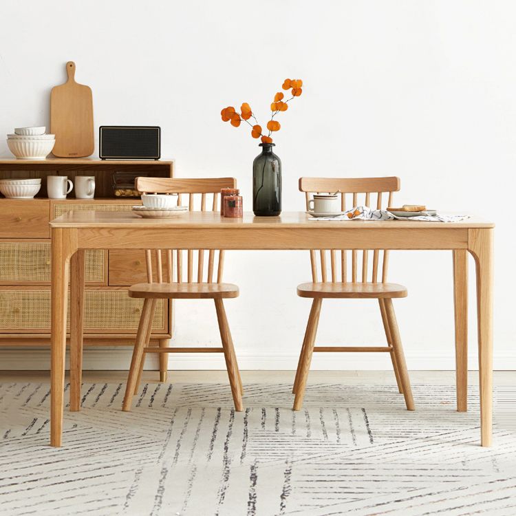 Rectangle Indoor Oak Wood Dining Table Modern Kitchen Table in Nature with 4 Legs Clearhalo ' dining_table' 'Dining Tables & Seating' 'Dining Tables' 'furn' 'furn_dining_table' 'Furniture' 'furniture_dining_table' 'Kitchen & Dining Furniture' 'kitchen&dining_furn' 'kitchen' 'kitchen_dining_table' 1200x1200_0a1fc678-625a-44bb-8c05-267942f35c37