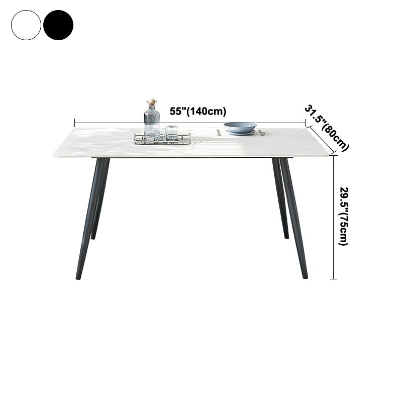 Metal Industrial Rectangle Dining Table Sintered Stone Top Table for Dining Room Clearhalo ' dining_table' 'Dining Tables & Seating' 'Dining Tables' 'furn' 'furn_dining_table' 'Furniture' 'furniture_dining_table' 'Kitchen & Dining Furniture' 'kitchen&dining_furn' 'kitchen' 'kitchen_dining_table' 1200x1200_0a2087bc-9c09-4ed0-8062-09945ca4e997
