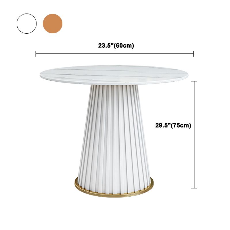Glam Sintered Stone Dining Table Round Dinner Room Kitchen Table with Pedestal Base Clearhalo 'Dining Tables & Seating' 'Dining Tables' 'dining_table' 'furn' 'furn_dining_table' 'Furniture' 'furniture_dining_table' 'Kitchen & Dining Furniture' 'kitchen' 'kitchen_dining_table' 1200x1200_0a21b57d-6347-4b84-b3e6-e39f76c4bcdc