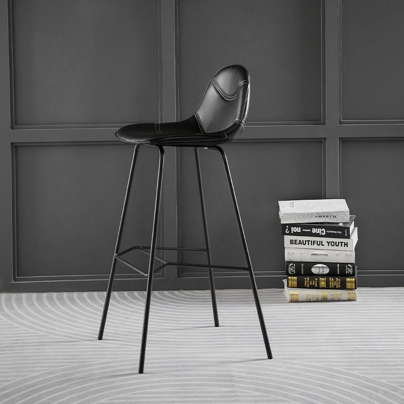 Contemporary Matte Finish Footrest Barstool Leather Home Stool Clearhalo 'Bar Furniture' 'Bar Stools' 'bar_stools' 'Furniture' 'furniture_bar_stools' 'Kitchen & Dining Furniture' 1200x1200_0a220554-53f3-4c0c-acfd-52326549780d
