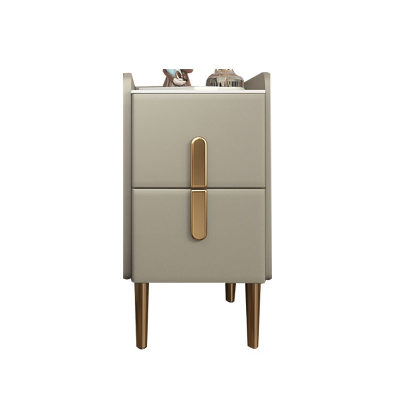 2 tiroirs en bois massif mères modernes des jambes comprenant une table de nuit, 19,7 "de haut