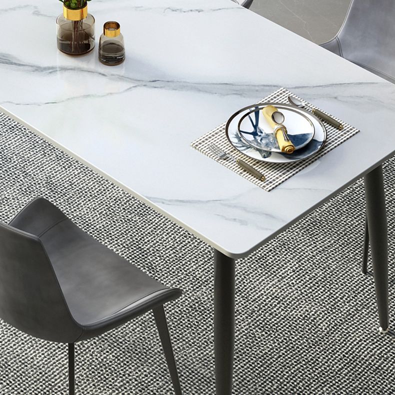 Industrial Style Sintered Stone Scratch Resistant Dining Table 4 Legs Base Table for Home Clearhalo ' dining_table' 'Dining Tables & Seating' 'Dining Tables' 'furn' 'furn_dining_table' 'Furniture' 'furniture_dining_table' 'Kitchen & Dining Furniture' 'kitchen&dining_furn' 'kitchen' 'kitchen_dining_table' 1200x1200_0a2417e6-0e48-4630-b9c4-d0e073d488ff