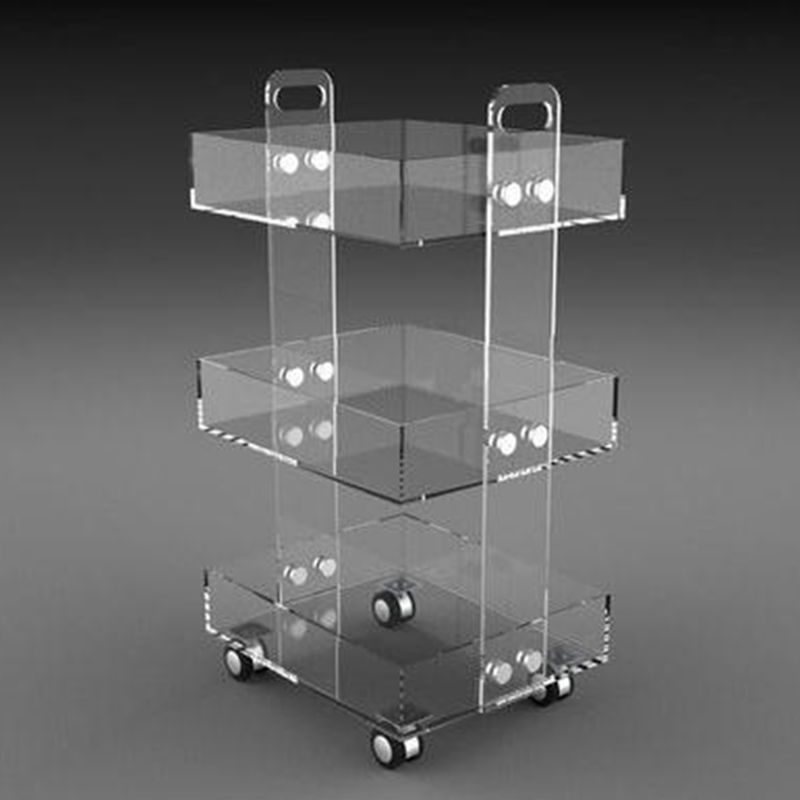 Ultra-Modern Plastic Rectangular End Table Double Tier Corner Table with Storage Clearhalo 'Coffee & Accent Tables' 'End & Side Tables' 'end_side_tables' 'furn' 'furn_end_side_tables' 'Furniture' 'Living Room Furniture' 1200x1200_0a24dff9-3cee-47fe-a0c7-44c22e7e496f