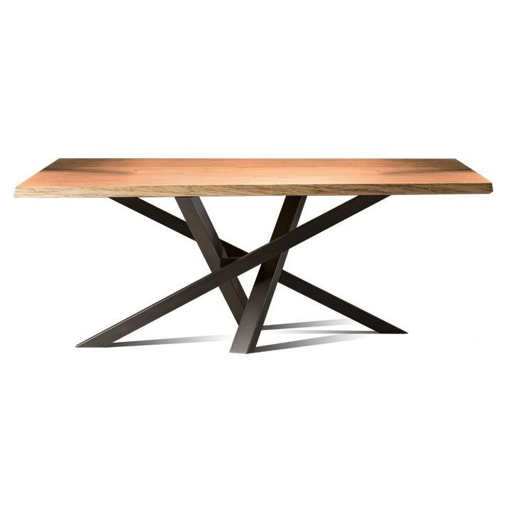 Rectangle Pine Wood Dining Table Industrial Table in Nature with Metal Pedestal Clearhalo ' dining_table' 'Dining Tables & Seating' 'Dining Tables' 'furn' 'furn_dining_table' 'Furniture' 'furniture_dining_table' 'Kitchen & Dining Furniture' 'kitchen&dining_furn' 'kitchen' 'kitchen_dining_table' 1200x1200_0a2502a0-7180-4c83-ab02-9d66d9529bef