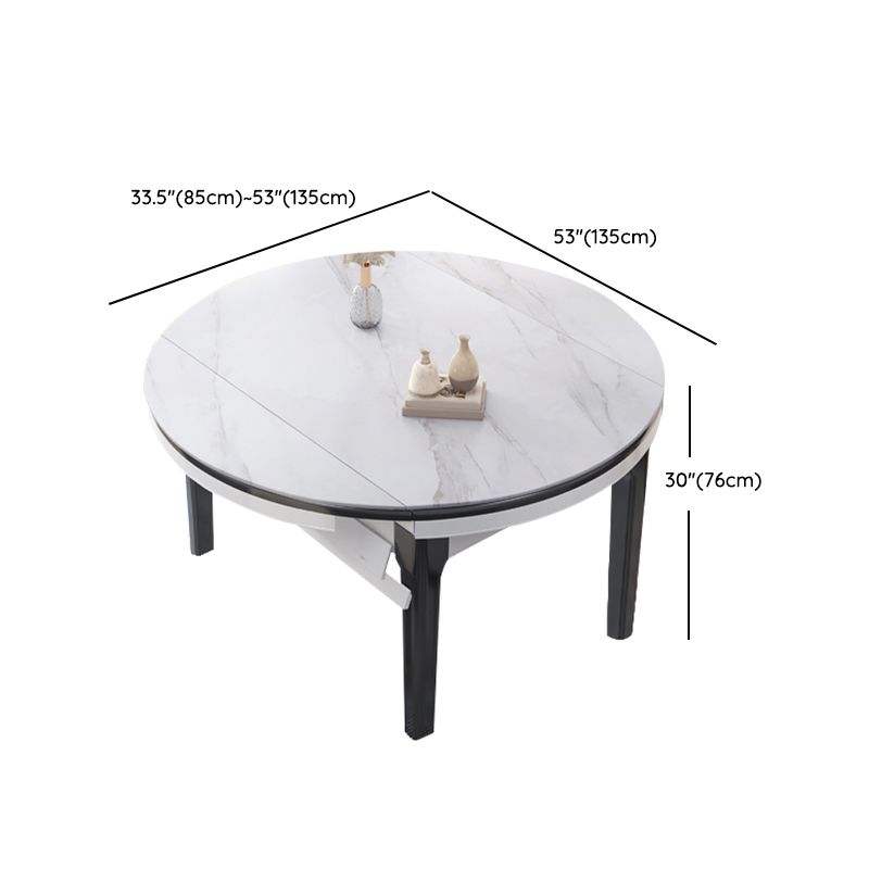 Modern Foldable Dining Set 1/7 Pieces White Dinette Set with Wooden Chairs Clearhalo 'Dining Room Sets' 'Dining Tables & Seating' 'dining_room_set' 'furn' 'furn_dining_room_set' 'Furniture' 'Kitchen & Dining Furniture' 1200x1200_0a2615b7-1a35-4991-bc56-f7a29cc97c07