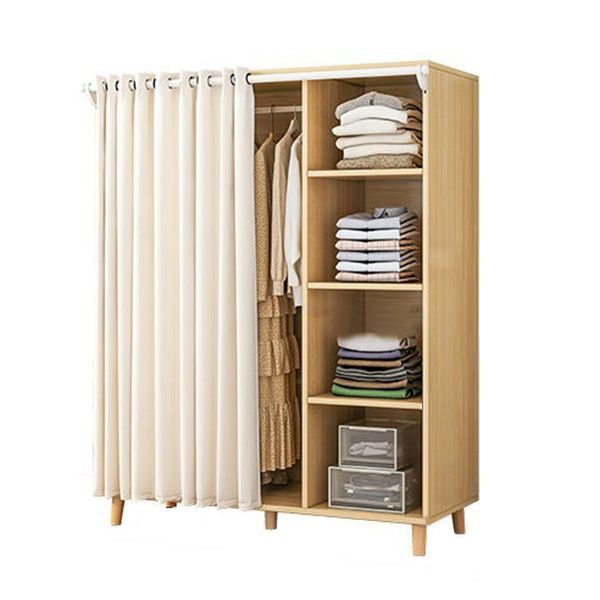 Bedroom Storage Cabinet with Clothes Rail Modern Cabinet with Wooden Legs Clearhalo 'Armoires & Wardrobes' 'armoires_wardrobes' 'Bedroom Furniture' 'furn' 'furn_armoires_wardrobes' 'Furniture' 1200x1200_0a262be3-ad79-4aea-9baa-c7c81790e16b