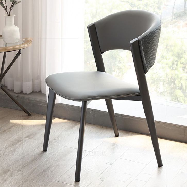 ダイニングルーム布張りの椅子ホームオープンバックフェイクレザーダイニングチェア