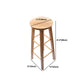 Taburete redondo moderno sin respaldo, taburete de bar de madera maciza de roble en color natural
