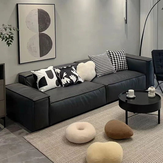 Divano a braccio quadrato contemporaneo in vetro grigio divano standard resistente alla macchia