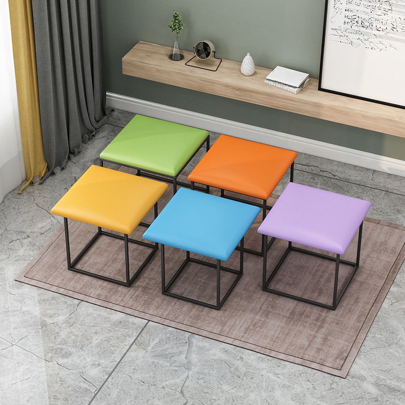 Target de terciopelo moderno Pouf Square con almacenamiento resistente a la mancha de almacenamiento otomano