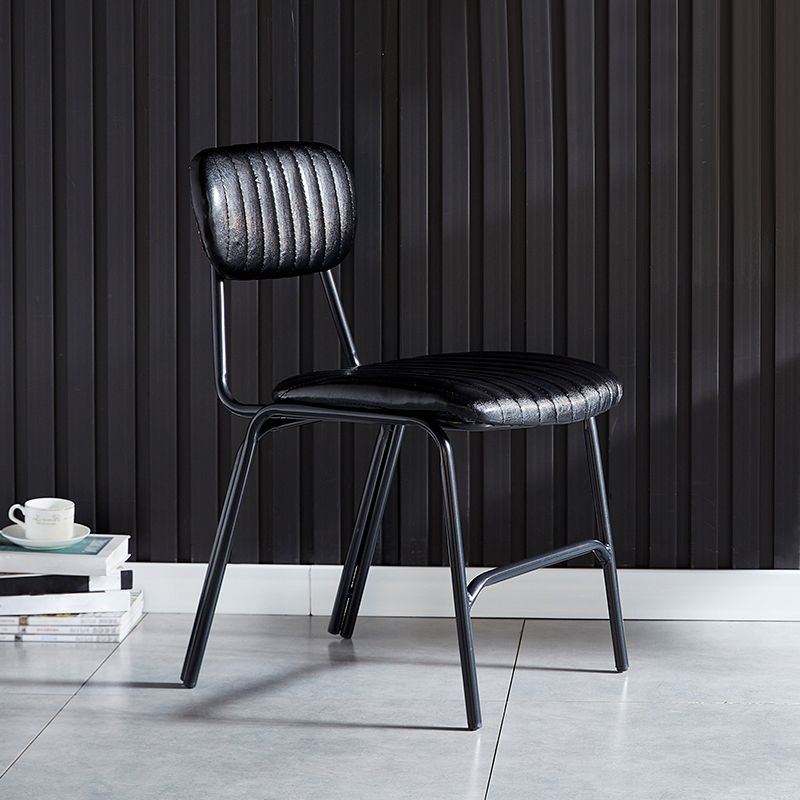 Industrial Design Open Back Dining Side Chairs Faux Leather Dining Chairs Clearhalo ' kitchen&dining_furn' 'Dining Chairs' 'Dining Tables & Seating' 'dining_chair' 'furn' 'furn_dining_chair' 'Furniture' 'furniture_dining_chair' 'Kitchen & Dining Furniture' 'kitchen' 1200x1200_0a2afaf3-fe13-4c49-8bbb-0f5a8e2dc2f7