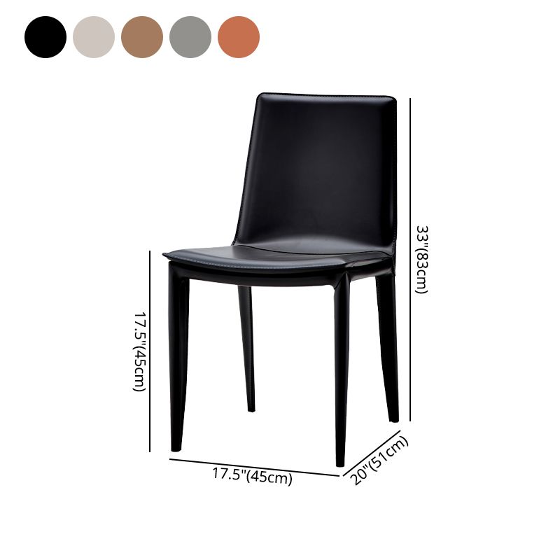 Simple Design Leather Chairs Dining Room Solid Back Side Chair (Set of 2) Clearhalo ' kitchen&dining_furn' 'Dining Chairs' 'Dining Tables & Seating' 'dining_chair' 'furn' 'furn_dining_chair' 'Furniture' 'furniture_dining_chair' 'Kitchen & Dining Furniture' 'kitchen' 1200x1200_0a2c5c44-6c7b-46bb-afa1-fc3e5908b613