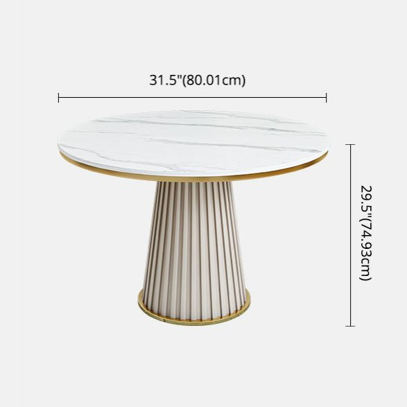 Modern Style Sintered Stone Dining Set with Round Shape Dinette Set with Pedestal Base Clearhalo 'Dining Room Sets' 'Dining Tables & Seating' 'dining_room_set' 'furn' 'furn_dining_room_set' 'Furniture' 'furniture_dining_room_set' 'Kitchen & Dining Furniture' 'kitchen&dining_furn' 'kitchen' 1200x1200_0a2c7844-c4fa-4caa-b8f6-6266fedb266f