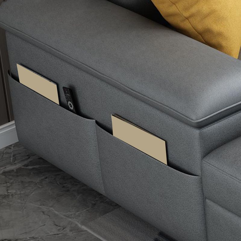 Contemporary Stain-Resistant Faux Leather for Living Room Sofa with Storage