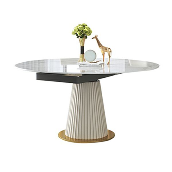 Sintered Stone Top Round Table for Restaurant Luxury White Dining Table with Pedestal Base Clearhalo ' dining_table' 'Dining Tables & Seating' 'Dining Tables' 'furn' 'furn_dining_table' 'Furniture' 'furniture_dining_table' 'Kitchen & Dining Furniture' 'kitchen&dining_furn' 'kitchen' 'kitchen_dining_table' 1200x1200_0a2eb6b8-b3dc-4069-9bb6-268d8fc3e08e