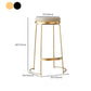Tabouret de comptoir rond en similicuir moderne, sans dossier, avec repose-pieds
