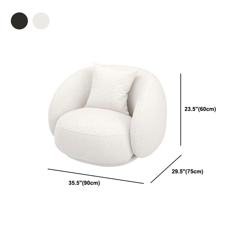 Moderne witte/grijze wol gebogen bank strakke achterkant -stationaire sectionele sectionele