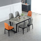 Modern Sled Dining Table Grey Stone Rectangle Home Kitchen Dinner Furniture