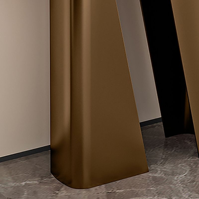 Modern Half Moon Console Table Stone Console Sofa Table in Gold/Black