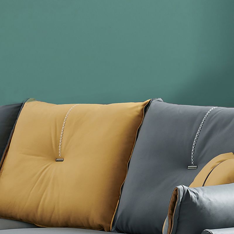 35" High Modern Faux Leather Flared Arm Standard Sofa with Cushions Stain Resistant Clearhalo 'furn' 'furn_sofas' 'Furniture' 'furniture_sofas' 'kitchen' 'kitchen_sofas' 'Living Room Furniture' 'Sofa' 'sofas' 1200x1200_0a370c3b-1987-4b5c-b74f-cbebd3af4626