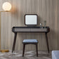 Tocador de maquillaje de madera maciza contemporánea con cajones y taburetes para dormitorio