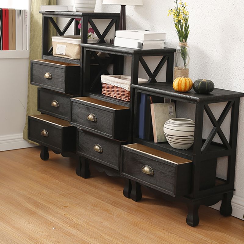 Modern Wood Accent Chest with Drawers and Shelf 11.81" Wide Chest Clearhalo 'Cabinets & Chests' 'cabinets_chests' 'furn' 'furn_cabinets_chests' 'Furniture' 'Living Room Furniture' 1200x1200_0a38a54e-f318-4419-a41a-6403ae2214fe