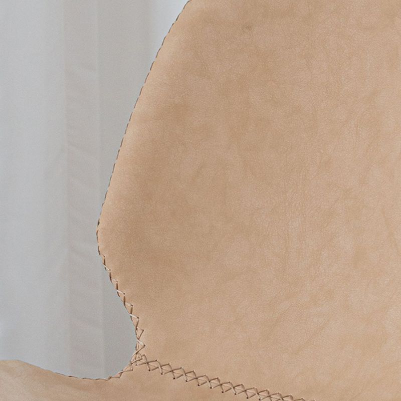 Contemporary Milk Tea Shop Low Back Stool Matte Finish Leather Barstool