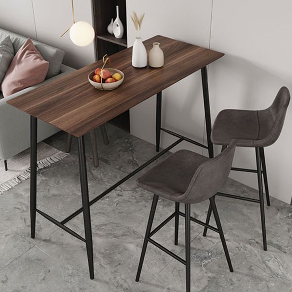 Industrial Black Metal Bar Table Rectangle Top 41.3"H Bistro Table with Footrest Clearhalo 'Bar Furniture' 'Bar Tables' 'bar_tables' 'furn' 'furn_bar_tables' 'Furniture' 'furniture_bar_tables' 'Kitchen & Dining Furniture' 1200x1200_0a3e0a1a-86f3-498f-8e89-629e955a3730