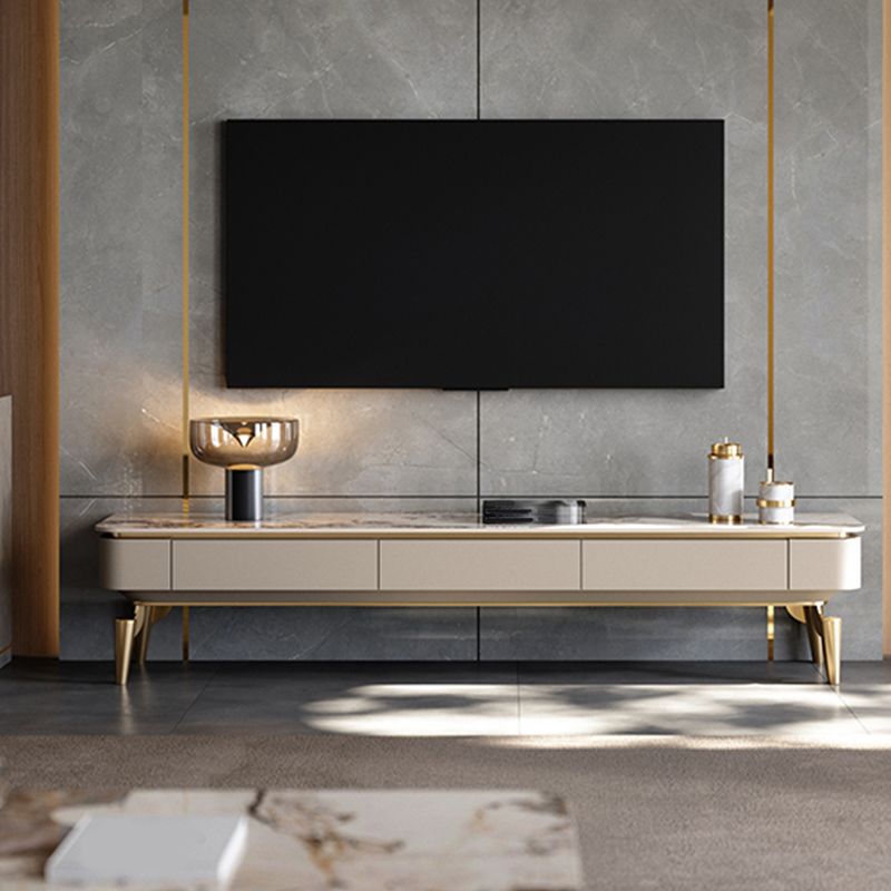 Stone Media Console Glam Cable Management TV Console with Drawers Clearhalo 'furn' 'furn_tv_stands_entertainment_centers' 'Furniture' 'Living Room Furniture' 'TV Stands & Entertainment Centers' 'TV Stands & Media Storage Furniture' 'tv_stands_entertainment_centers' 1200x1200_0a3e1190-06a7-43f7-a339-5f1ee4d6e513