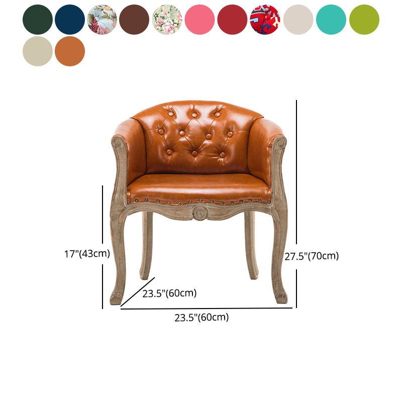 Farmhouse Home Solid Back Arm Chair Leather Matte Finish Dining Chair Clearhalo 'Dining Chairs' 'Dining Tables & Seating' 'dining_chair' 'Furniture' 'furniture_dining_chair' 'Kitchen & Dining Furniture' 1200x1200_0a3e8116-9a52-4c66-9f24-424dac9bcb9d