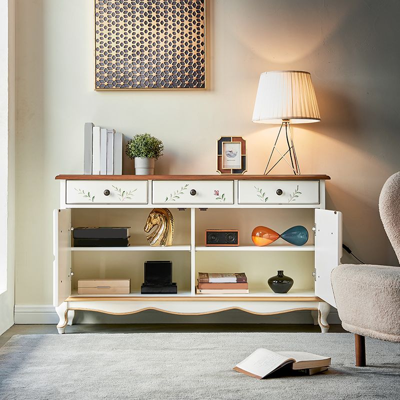 家のための引き出し付きの白いフランスの田舎の木材貯蔵箱