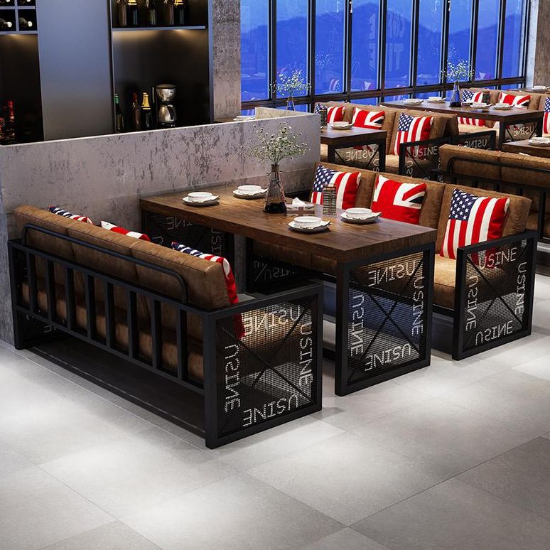 Industrial Dining Table Solid Wood Table with Black Trestle Base for Dining Room Clearhalo ' dining_table' 'Dining Tables & Seating' 'Dining Tables' 'furn' 'furn_dining_table' 'Furniture' 'furniture_dining_table' 'Kitchen & Dining Furniture' 'kitchen&dining_furn' 'kitchen' 'kitchen_dining_table' 1200x1200_0a408a5f-e15c-4746-a9e4-c309f32a10c4