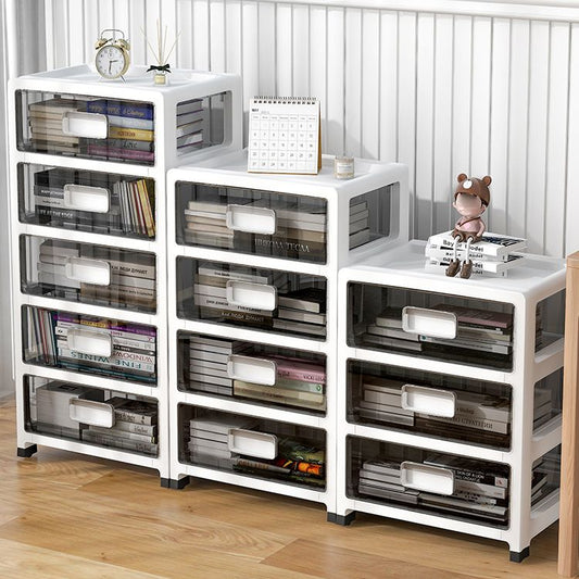 Plastic and Metal Bookshelf, Multi Tiers Contemporary Bookcase for Home Office