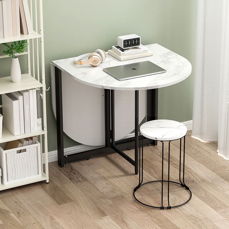 Modern Style Dining Table White Oval Drop-Leaf Dining Table for Home Use Clearhalo ' dining_table' 'Dining Tables & Seating' 'Dining Tables' 'Furniture' 'furniture_dining_table' 'Kitchen & Dining Furniture' 'kitchen&dining_furn' 'kitchen' 'kitchen_dining_table' 1200x1200_0a435c3d-bf52-4879-b251-220dcefae66b