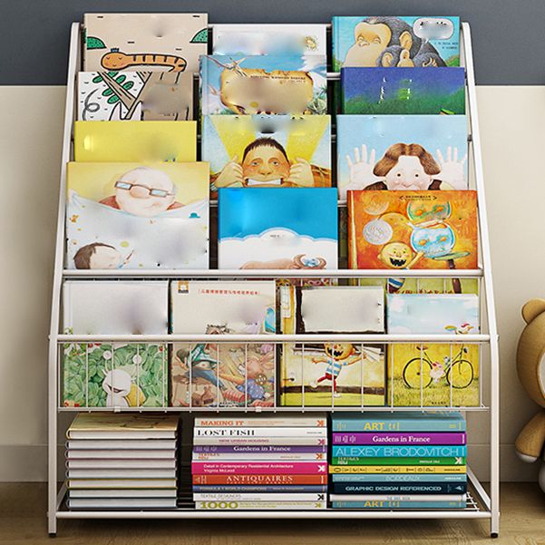 Contemporary Metal Bookshelf White Ladder Shelf Bookcase for Study Room Clearhalo 'Bookcases' 'furn' 'furn_bookcases' 'Furniture' 'Office Furniture' 1200x1200_0a436f02-87c7-4c01-9ab9-7d7a3485c983