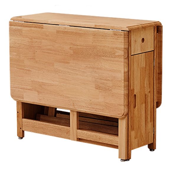 51'' Foldable Rubber Wood Table Medieval Modern Rectangle Table with Storage (only table) Clearhalo ' dining_table' 'Dining Tables & Seating' 'Dining Tables' 'furn' 'furn_dining_table' 'Furniture' 'furniture_dining_table' 'Kitchen & Dining Furniture' 'kitchen&dining_furn' 'kitchen' 'kitchen_dining_table' 1200x1200_0a437d12-52c2-4029-bb67-8fb71eb63c5c