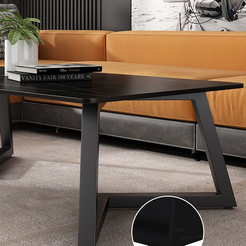 Contemporary 17.7" H Coffee Table Rectangular Stone 1 Single Cocktail Table Clearhalo 'Coffee & Accent Tables' 'Coffee Tables' 'coffee_tables' 'furn' 'furn_coffee_tables' 'Furniture' 'Living Room Furniture' 1200x1200_0a466f08-6247-40ad-8fb0-140f174a7941