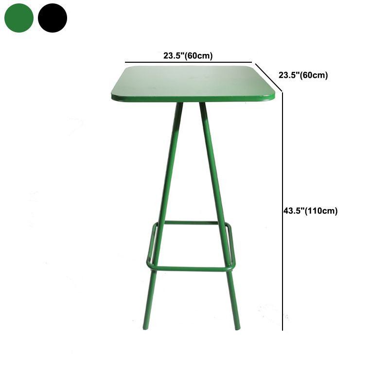 Table de table à barres carrés industrielles 1/2 pièces table de pub avec piédestal en fer