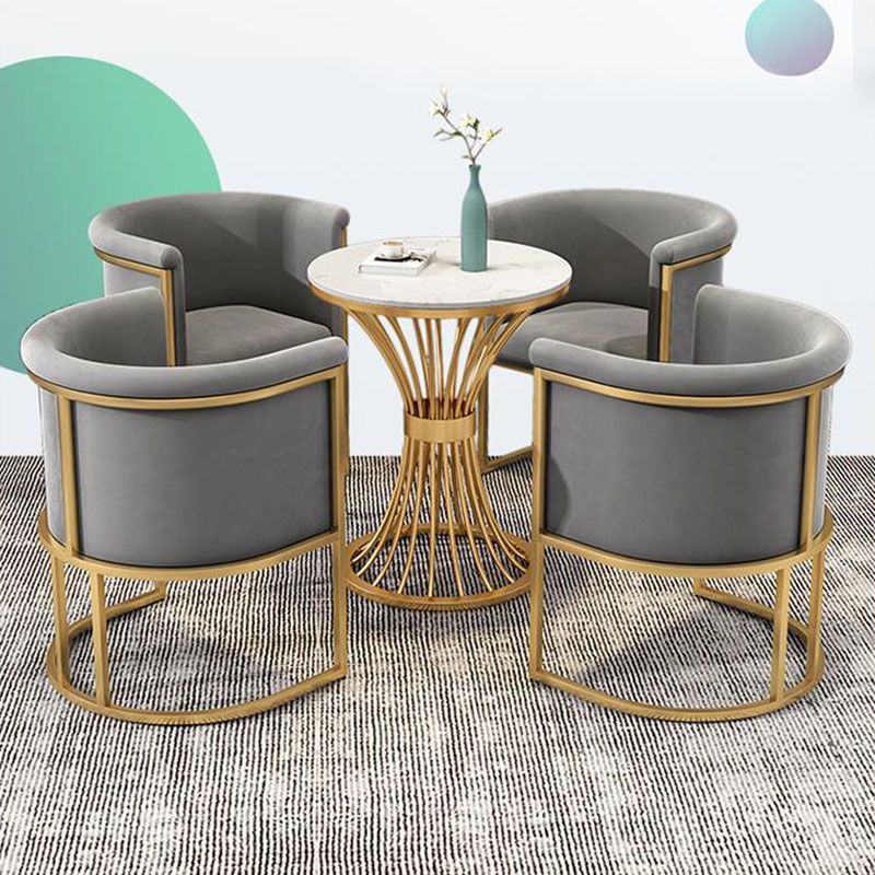 Sedie laterali rivestite di lusso in stile scandinavo Solido posteriore a braccio