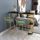 Tavolo da bar in stile glam in pietra doppia tavolo da pranzo a barre per piede.