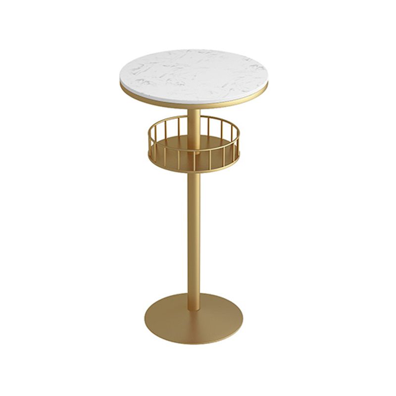 Glam Faux Marble Bistro Table Indoor Iron Single Pedestal Bar Dining Table Fixed Table Clearhalo 'Bar Furniture' 'Bar Tables' 'bar_tables' 'Furniture' 'furniture_bar_tables' 'Kitchen & Dining Furniture' 'kitchen&dining_furn' 'kitchen' 1200x1200_0a47e271-f28b-4a33-ad28-ef6e51e25ca2