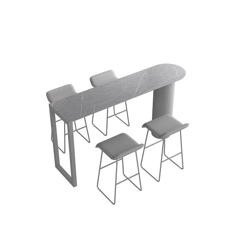 Stone Bar Dining Table Modern Bar Table with Double Pedestal for Dining Room Kitchen Clearhalo 'Bar Furniture' 'Bar Tables' 'bar_tables' 'furn' 'furn_bar_tables' 'Furniture' 'furniture_bar_tables' 'Kitchen & Dining Furniture' 1200x1200_0a48bc52-2a31-4c8c-a58a-00df1aeab6d8