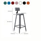Modern Armless Backrest Counter Stool Steel Kitchen Bar Stool with Cushion and Pedal