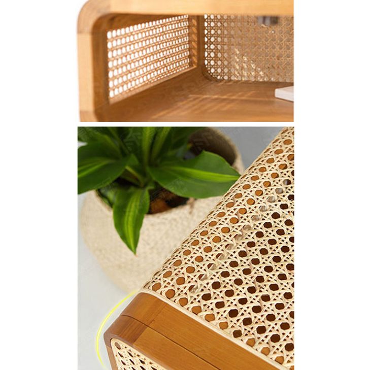 Tavolo da notte rattan moderno comodino minimalista con gambe