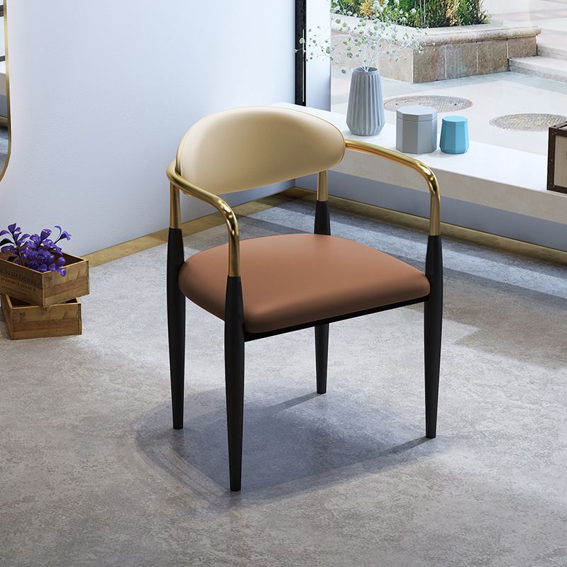 Glam Metal Dining Room Chairs Open Back Dining Side Chair in Black Clearhalo 'Dining Chairs' 'Dining Tables & Seating' 'dining_chair' 'furn' 'furn_dining_chair' 'Furniture' 'furniture_dining_chair' 'Kitchen & Dining Furniture' 1200x1200_0a4956a5-0c46-4ea0-854f-88bc417b52b3