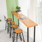 Wood Bar Dining Table Industrial Rectangle Bar Table with Double Pedestal for Dining Room