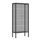Modern Metal Curio Cabinet Glass Doors with Lighting, 31"L X 16"W Clearhalo 'Display & China Cabinets' 'display_china_cabinets' 'furn' 'furn_display_china_cabinets' 'Furniture' 'Kitchen & Dining Furniture' 1200x1200_0a4cee6c-807e-4944-a018-38968946ef60