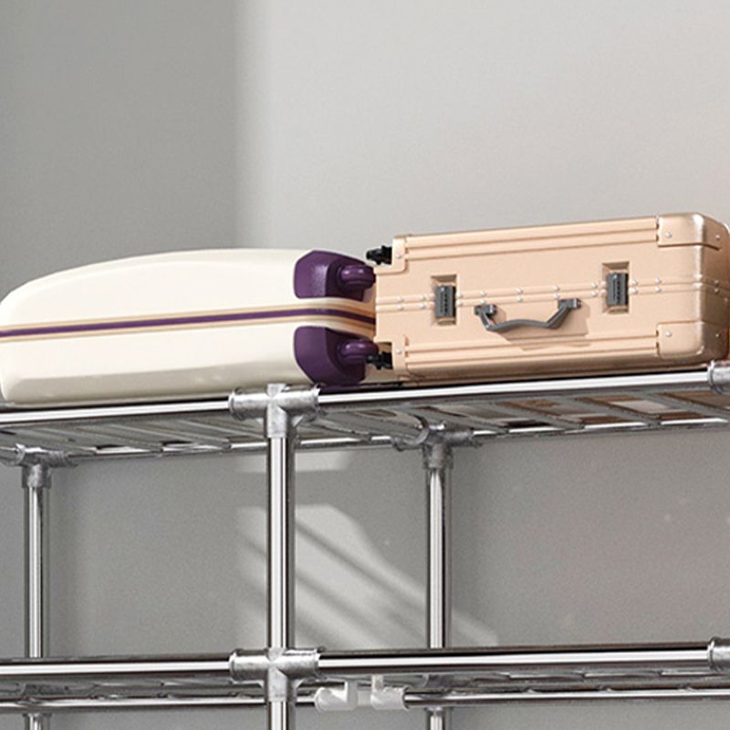 Moderne Style Garderobe Metal 2 Regale Kleiderschrankschrank für Schlafzimmer