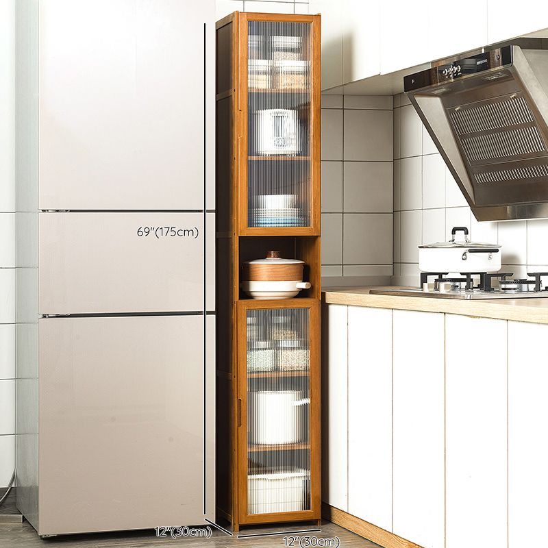 Bamboo Dining Server Contemporary Brown Sideboard Cabinet with Cabinets Clearhalo 'buffet_sideboard' 'Buffets & Sideboards' 'furn' 'furn_buffet_sideboard' 'Furniture' 'Kitchen & Dining Furniture' 1200x1200_0a5116e9-d0bc-480c-92b4-1dc692ef2fe7